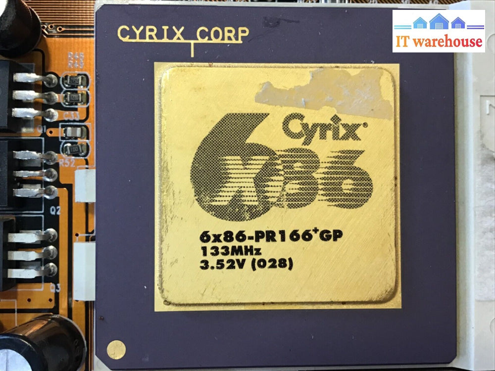 Motherboard With Cyrix 6X86-Pr166 + Gp Cpu + Edo Ram Fan Tested