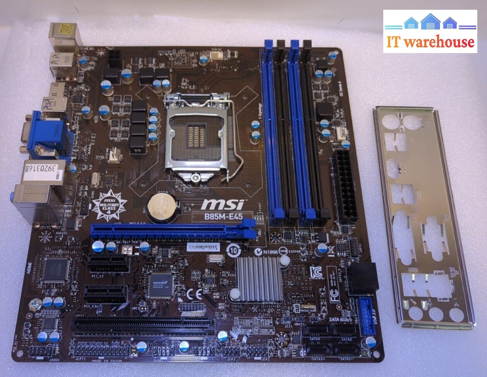 - Msi B85M-E45 Micro Atx Lga 1150 Intel B85 Ddr3 Hdmi Usb3.0 Motherboard