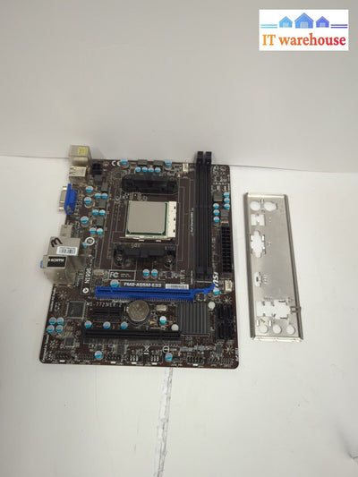 Msi Fm2-A55M-E33 Fm2 + Motherboard Micro Atx Ddr3 Hdmi + Amd Apu A4-5300 Tested -