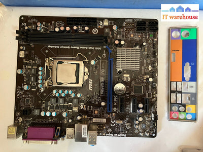 ~ Msi H61M-P21 (B3) Motherboard H61 Lga 1155 Ddr3 Matx Pentium G630 Sr05S &Plate