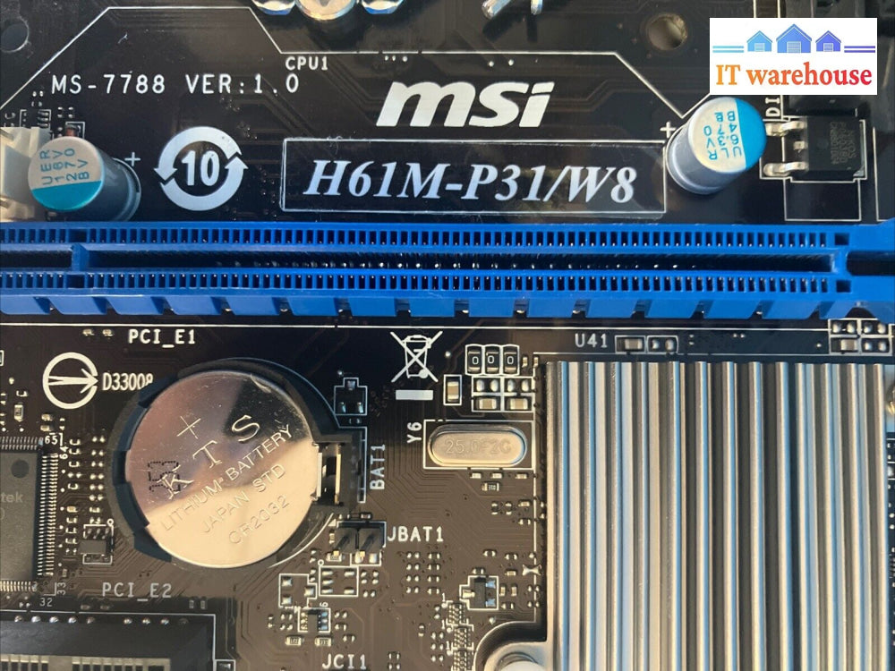 Msi H61M-P31/W8 Lga1155 Ddr3 Motherboard With Intel Pentium G645 Cpu ~