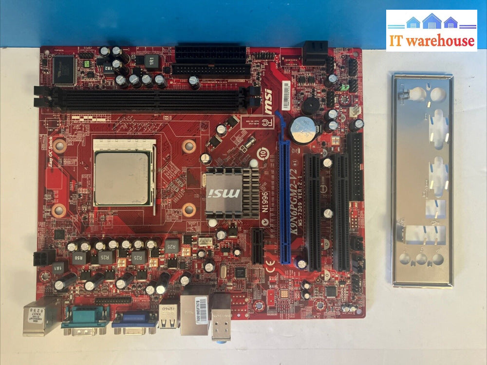 Msi K9N6Pgm2-V2 Ms-7309 Ddr2 M-Atx Socket Am2 With Amd Athlon Ii Cpu & Shield ~