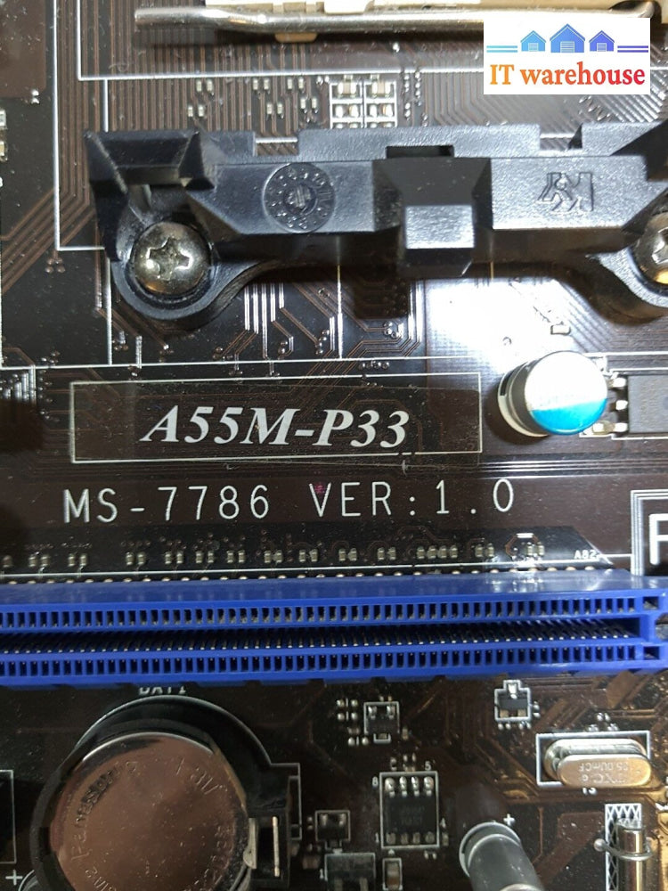 - Msi Microstar A55M-P33 Ms-7786 Socket Fm1 Motherboard With Amd A4-3400 Cpu @@@