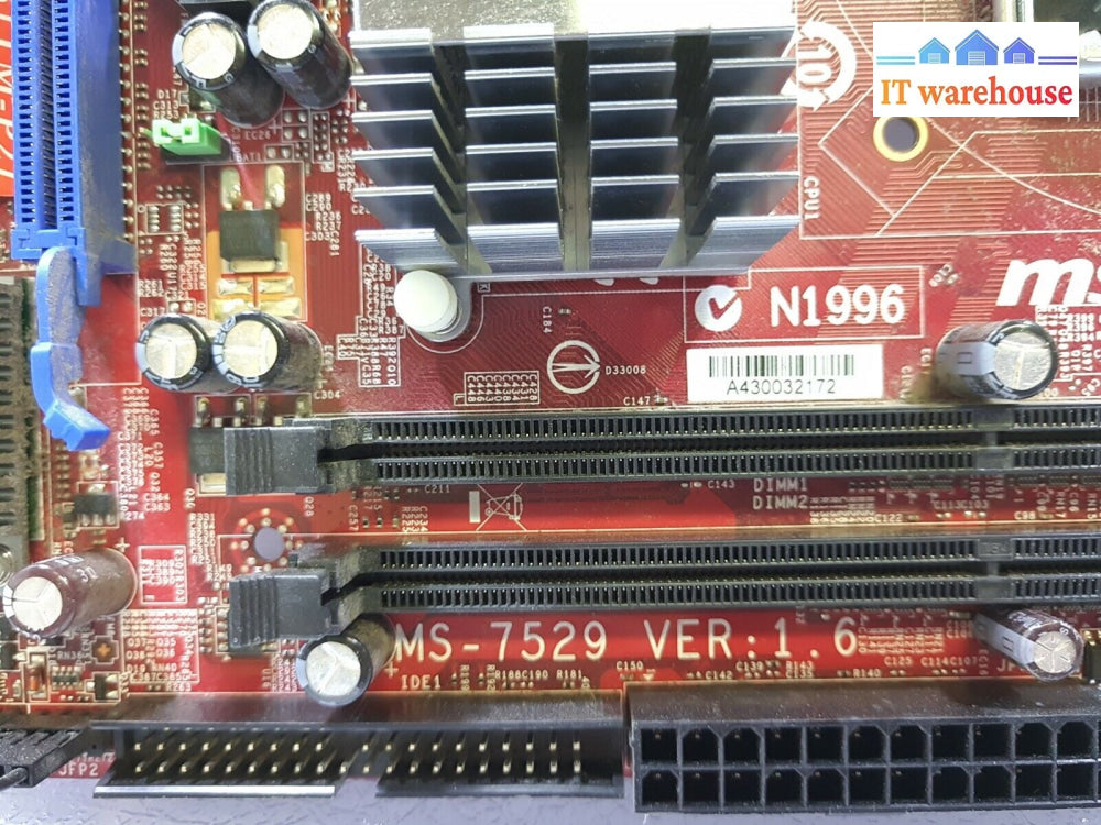 - Msi Ms-7529 (G31Tm-P21) Lga 775 Motherboard W/ E5400 Cpu &I/O Plate Tested