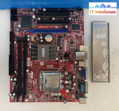 Msi Ms-7529 (G31Tm-P21) Lga 775 Motherboard With Intel E4500 Cpu & I/O Plate ~