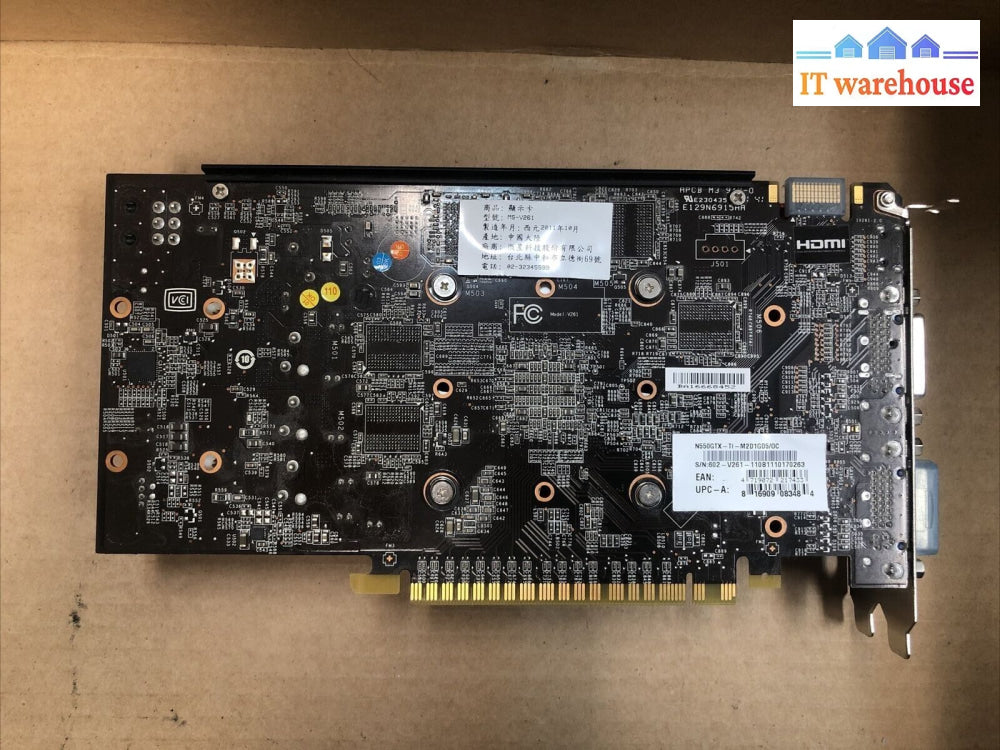 $ Msi N550Gtx-Ti Dual Dvi Mini Hdmi Pci-E Graphics Card N550Gtx-Ti-M2D1Gd5/Oc