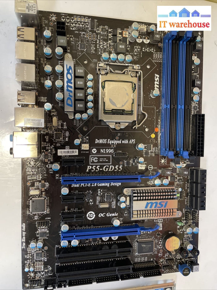 Msi P55-Gd55 Motherboard Lga1156 Ddr3 Atx Mainboard