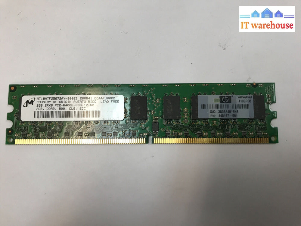 Mt18Htf25672Ay-800E1 Micron 2Gb Ddr2 Ecc Pc2-6400 800Mhz Memory