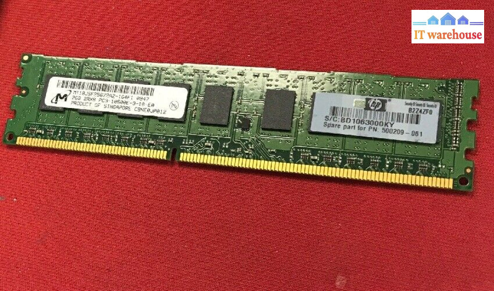 Mt18Jsf25672Az-1G1F1 Micron 2Gb Pc3-8500 Ddr3-1066Mhz Ecc Unbuf Memory @@@