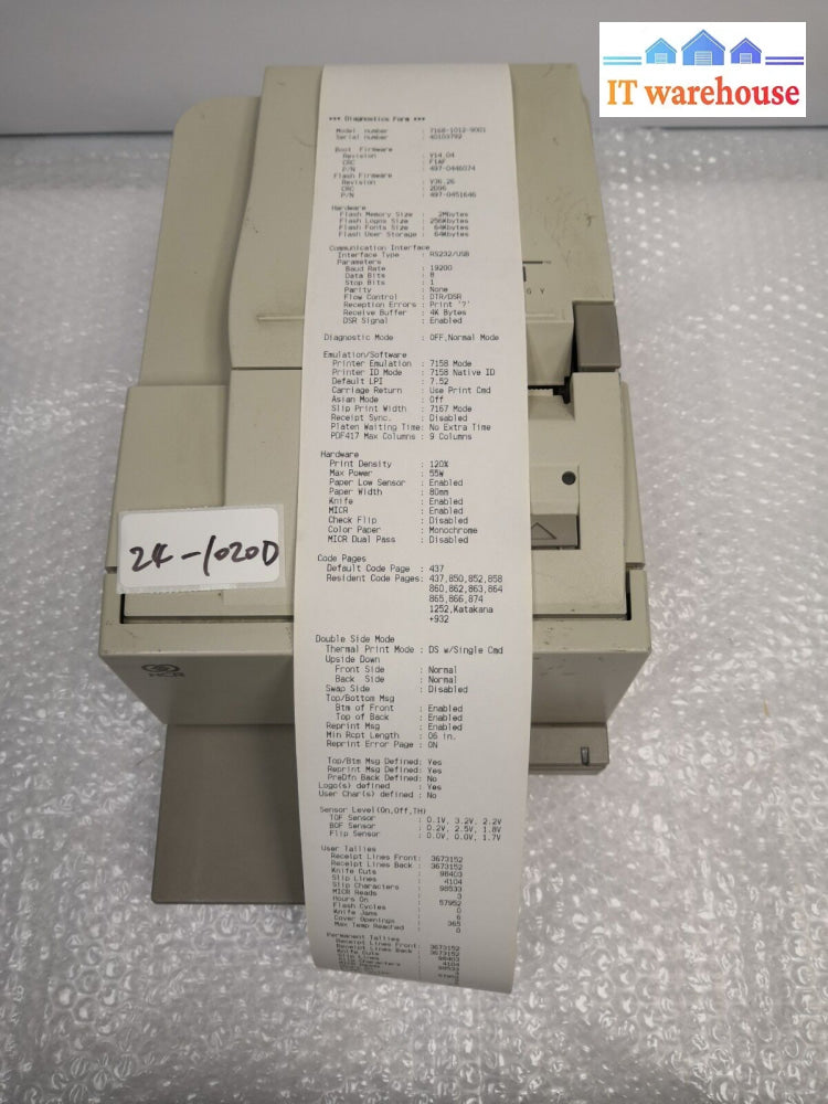 + Ncr Corporation 7168-1012-9001 Thermal Printer (Usb/Rs232 Interface) W/Ac @@@