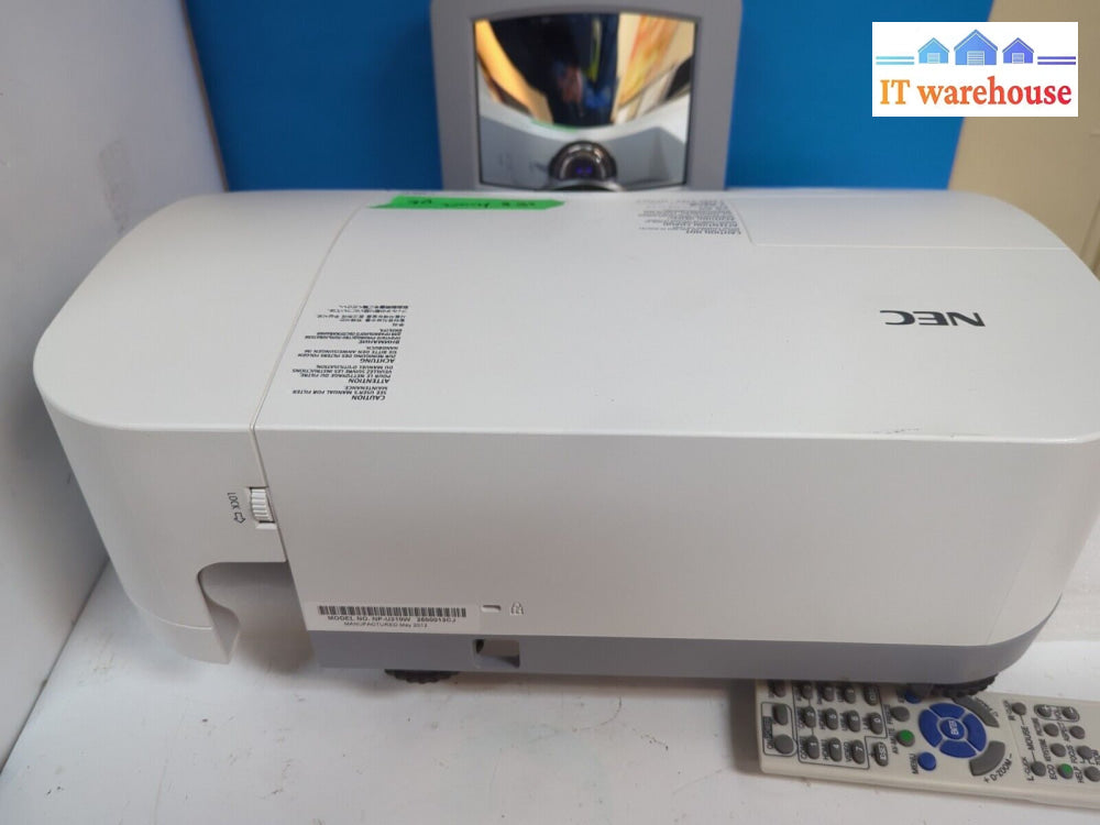 - Nec U310W Dlp Projector Ultra Short Throw 3100 Lumens (Lamp 369 Hours Used)