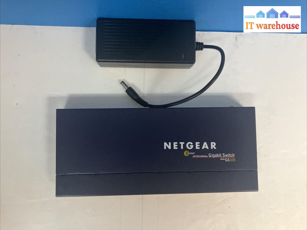 Netgear Prosafe 8-Port Gigabit Ethernet Network Switch Model Gs108 With Ac ~