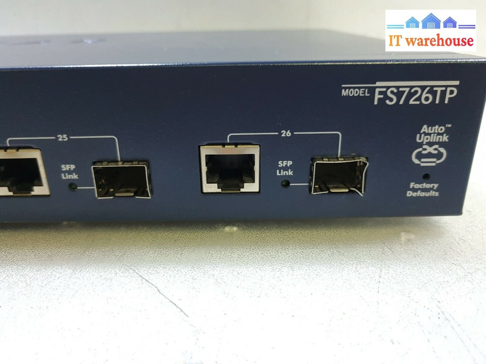 - Netgear Prosafe Fs726Tp 24 + 2 (10/100 + Gigabit Ethernet) Port Switch