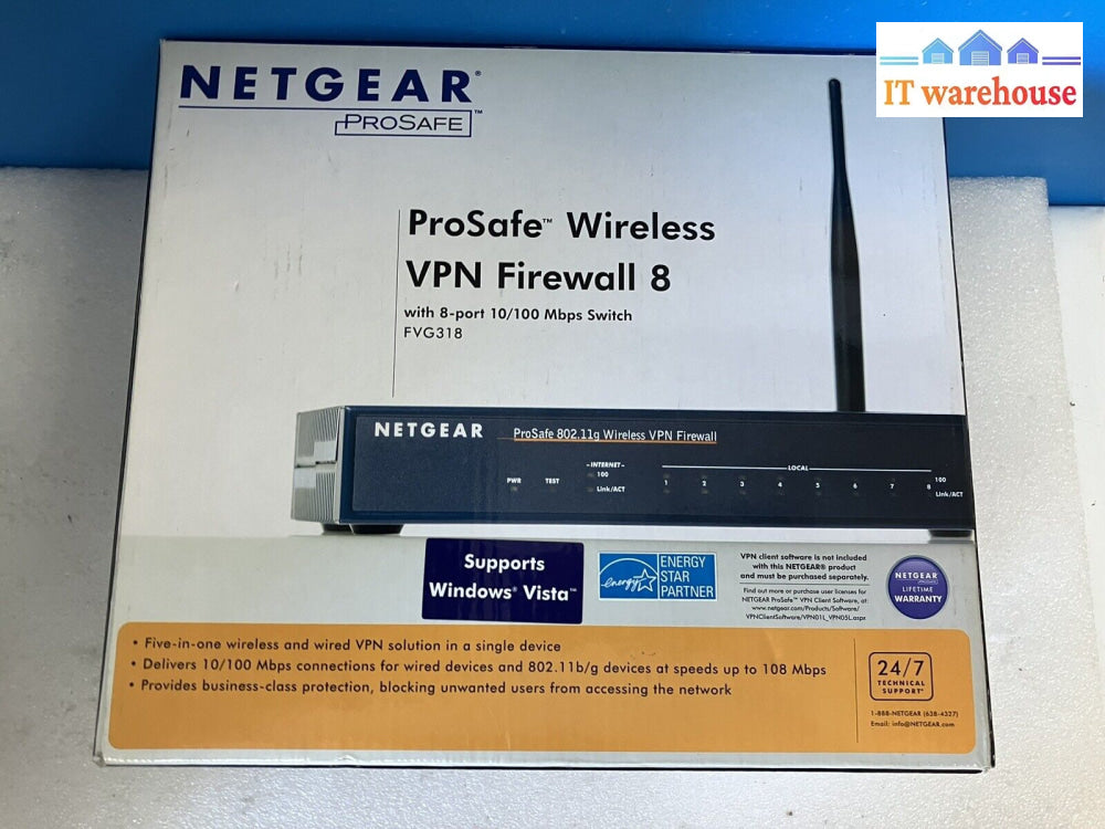 ~ Netgear Prosafe Fvs318 8-Port Gigabit Vpn Firewall