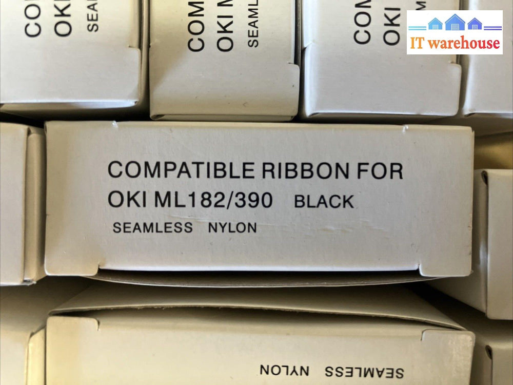 (New And Sealed) Lot Of 19X Compatible Ribbon For Oki Ml182/390 Seamless Nylon ~