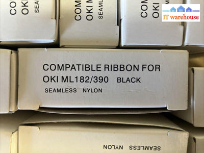 (New And Sealed) Lot Of 19X Compatible Ribbon For Oki Ml182/390 Seamless Nylon ~