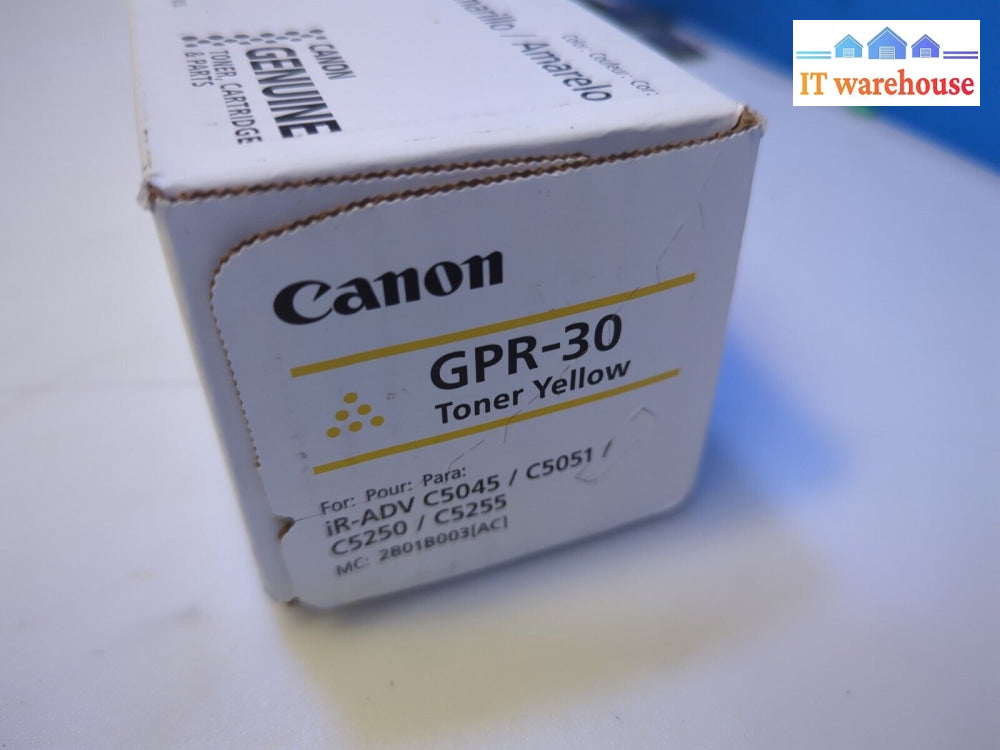 New Canon Gpr-30 Toner Cartridge - Yellow (2801B003) Sealed