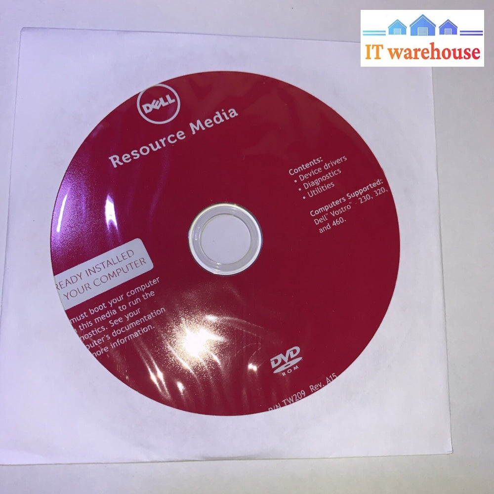 New Dell Vostro 230 320 460 Resource Media With Drivers + Utilities + Diagnostics