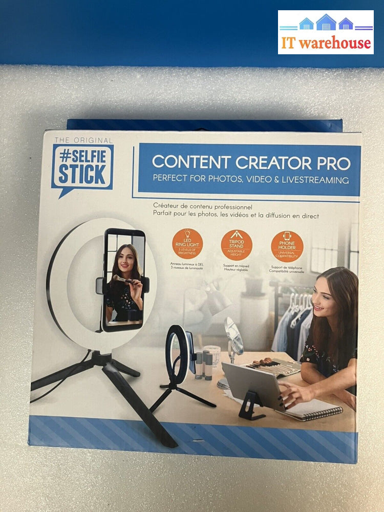 ~ (New) Emerge Selfie Stick Content Creator Pro W/ Phone Holder & Tripod Stand