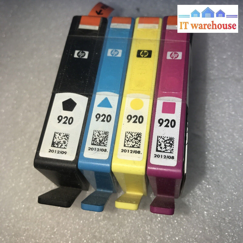 New Genuine Hp 920 4-Color Black Cyan Magenta Yellow 4-Pk Ink Cartridge Expired