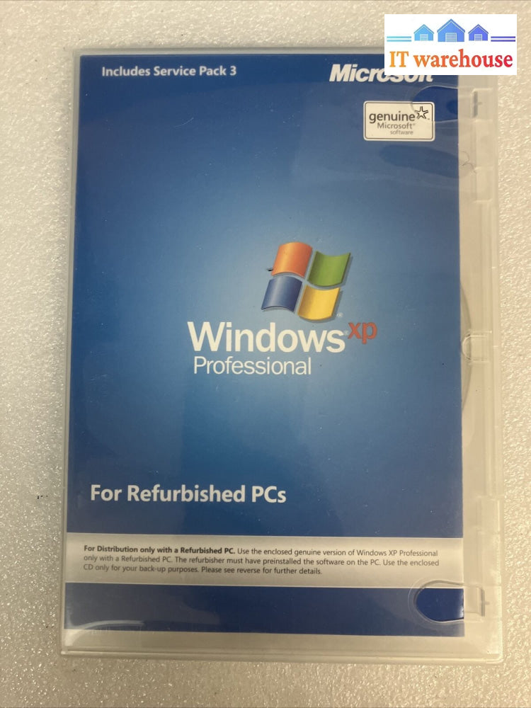 ~ New Genuine Microsoft Windows Xp Pro Sp3 For Refurbished Pc X14-66864 (No Key)