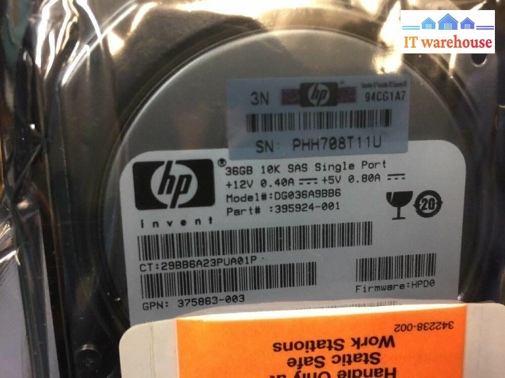 - New Hp 375859-B21 36Gb 10K 3G Sas 2.5 Hdd Server Hard Disk Drive