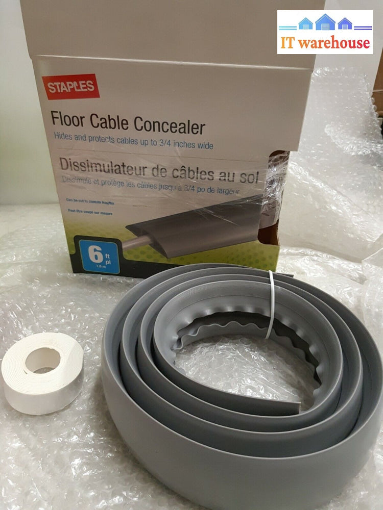 - New In Box 4X Staples 6’ Floor Cable Concealer (Hide & Protect Cables)