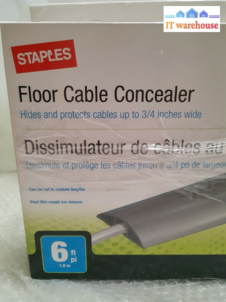 - New In Box 4X Staples 6’ Floor Cable Concealer (Hide & Protect Cables)