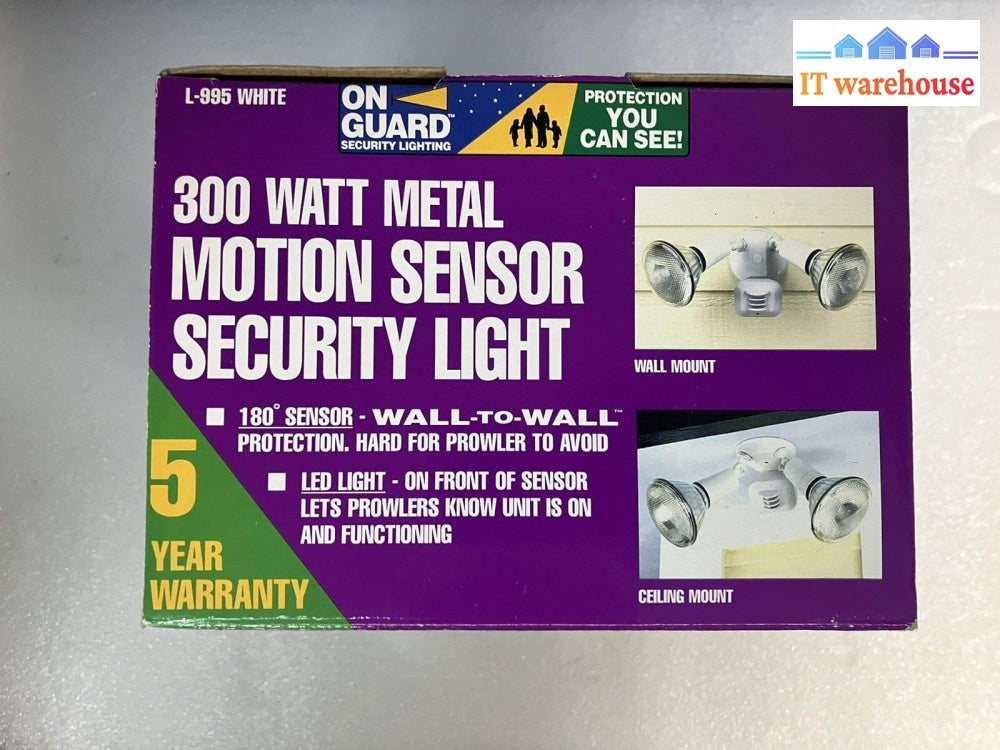 ~ New Infrared Motion Activated Security Light 300W Wall-To-Wall Detection L-995