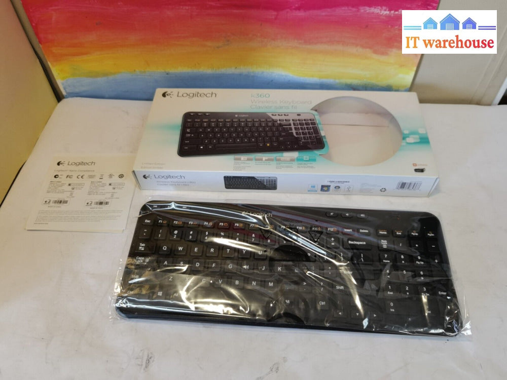 $ New Logitech K360 Wireless Keyboard (With Usb Receiver)