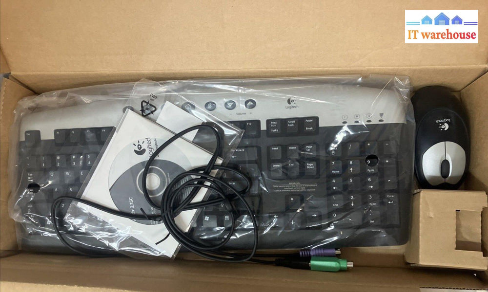 (New) Logitech Y-Sv39 Usb/Ps2 Keyboard 867293-0403 With M-Rr67A Cordless Mouse ~