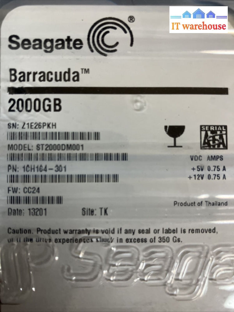 ~ New Seagate Barracuda 2Tb St2000Dm001 1Ch164-301 3.5’ Sata Iii Hard Disk Drive