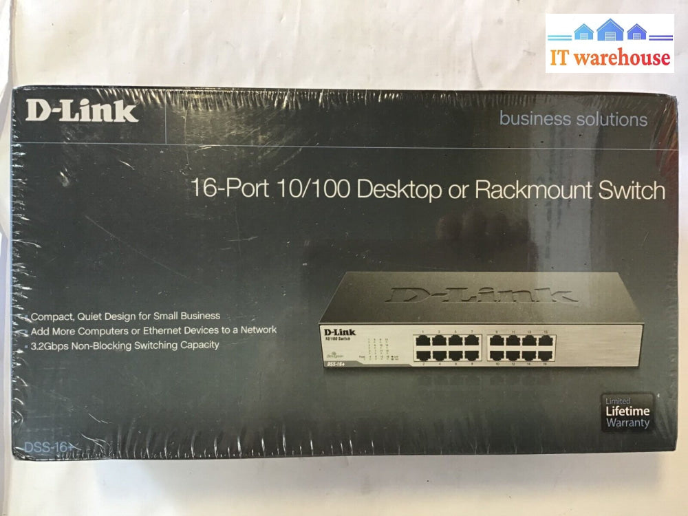 New Sealed 16-Port 10/100 Desktop Or Rackmount Switch Model No.:dss-16 +