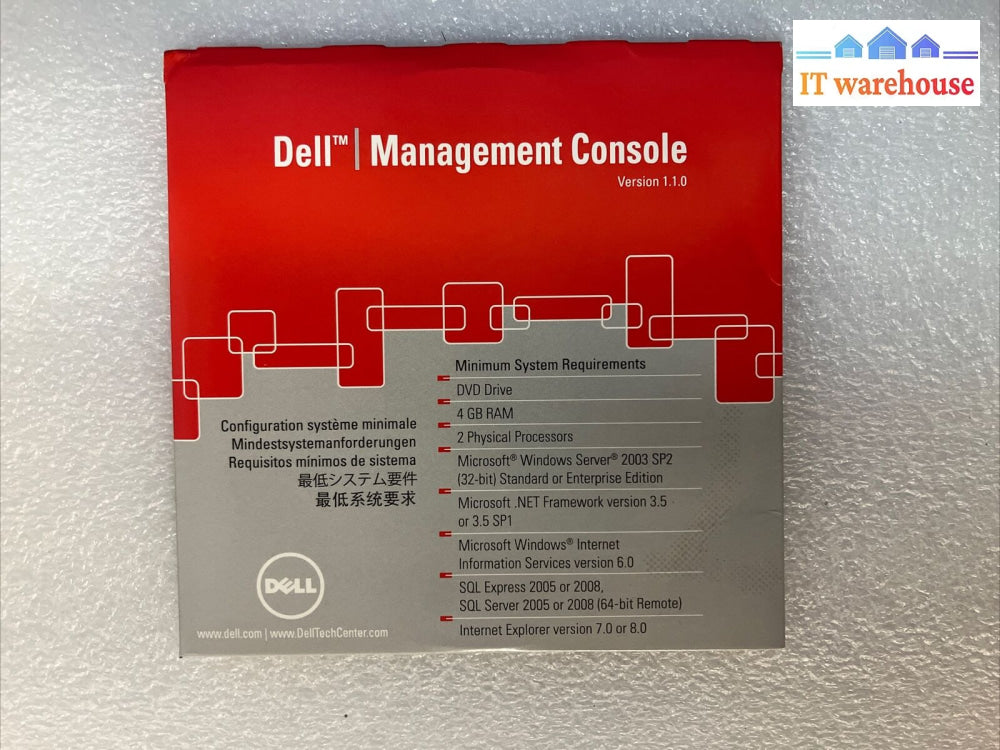 (New & Sealed) Dell Management Console 1.1.0 Dvd For Windows Server P/N 0Tg34K ~