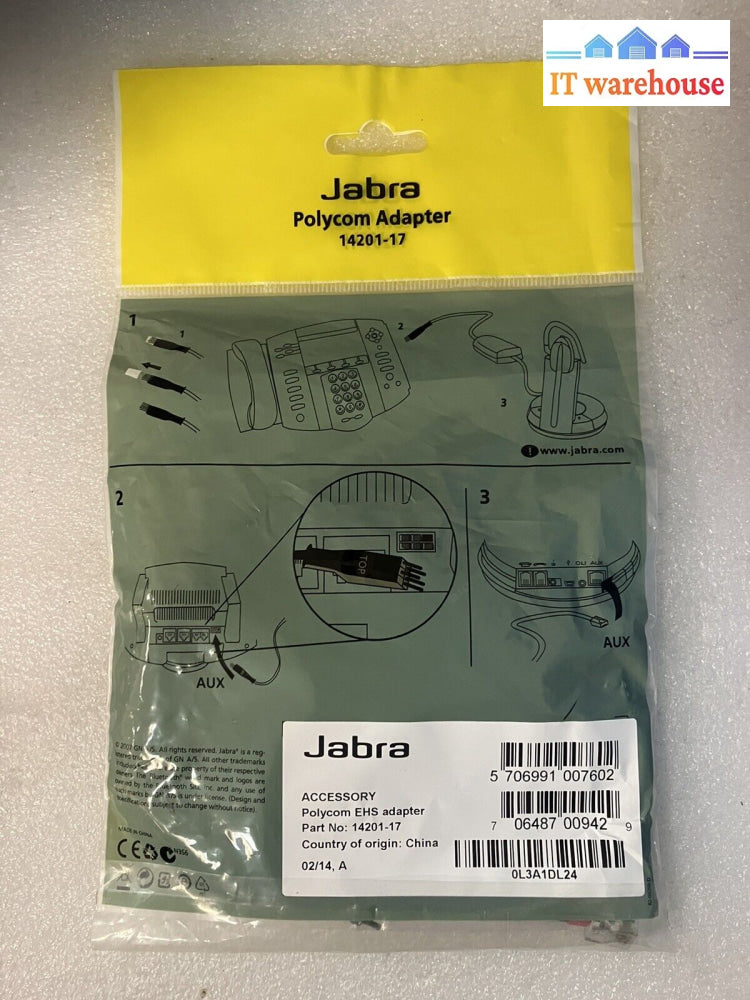 (New & Sealed) Jabra Link Ehs Adapter For Polycom Ip Phones Part P/N: 14201-17 ~