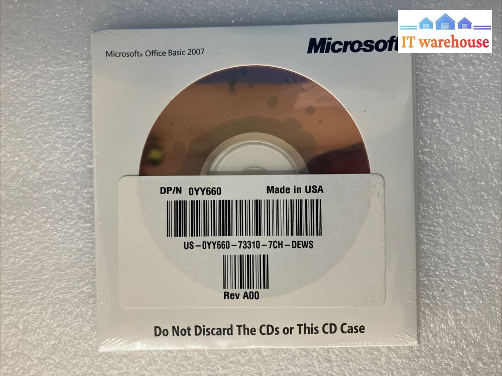 (New & Sealed) Microsoft Office 2007 Basic X12-03077 P/N 0Yy660 For Dell Pc ~