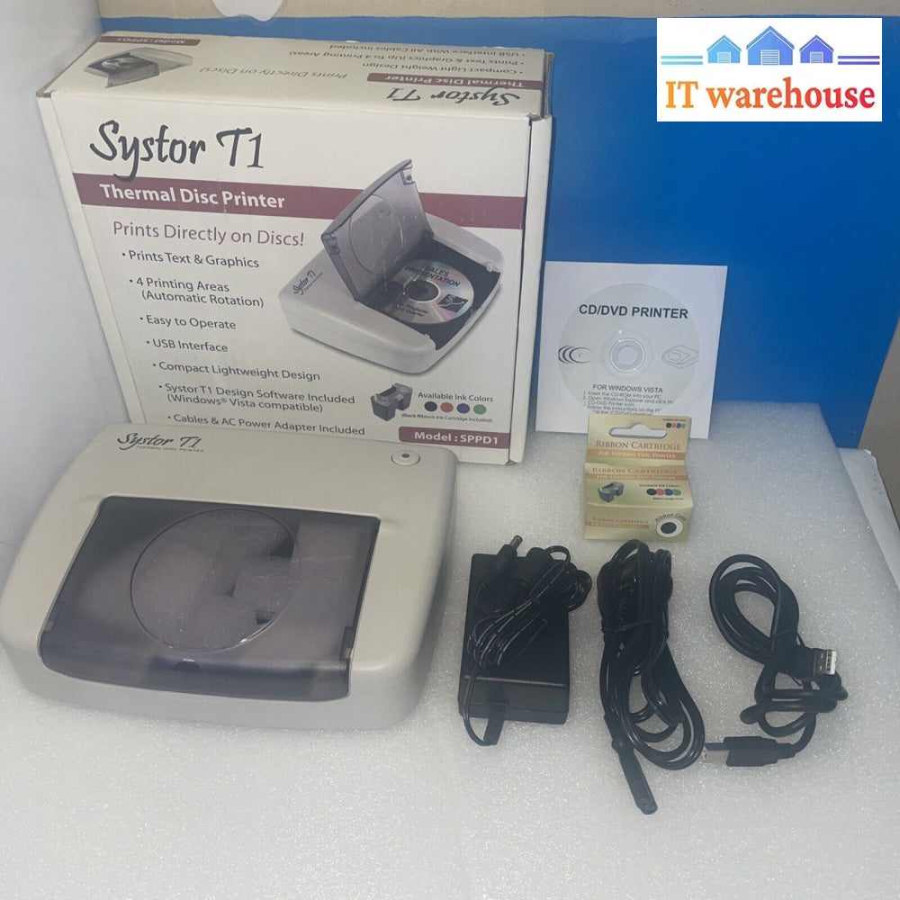 New ~ Systor T1 Sppd1 Thermal Disc Printer (Windows Vista Cd)