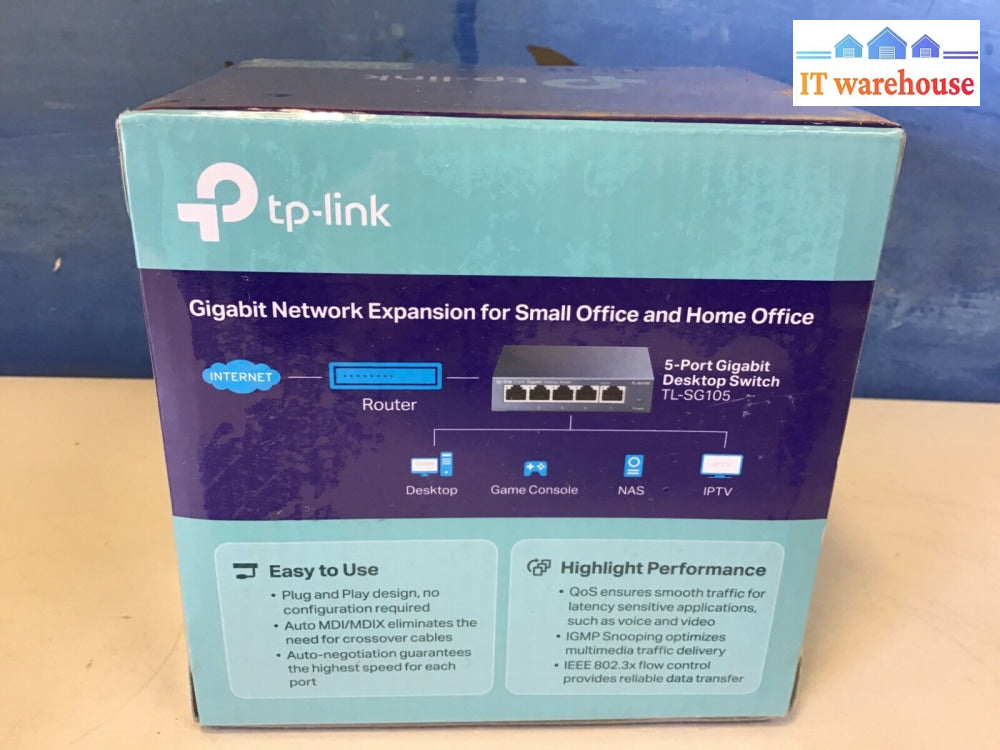 New Tp-Link Technologies Tl-Sg105 5-Port Gigabit Desktop Switch Home Business