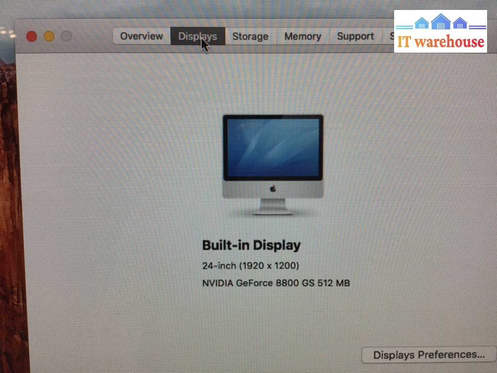 Nice 24’ Apple Imac Early 2008 A1225 Intel C2D E8435 3.06Ghz 4Gb Ram 500Gb Hdd