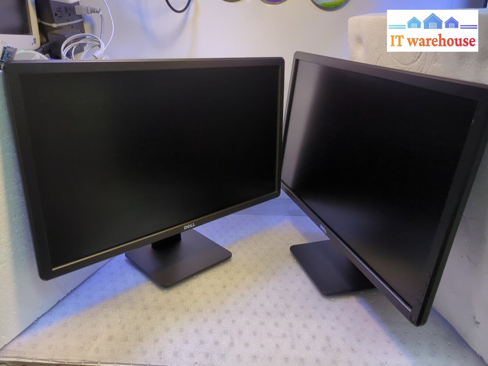 - (Nice) 2X Dell E2414Ht 24’ Widescreen Full Hd Lcd Flat Monitor With Stand