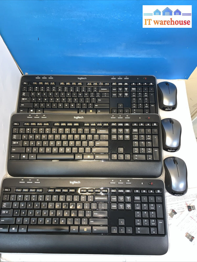 Nice (3 X) Logitech Wireless Keyboard Set K520 M310 Mouse + Usb Dongle