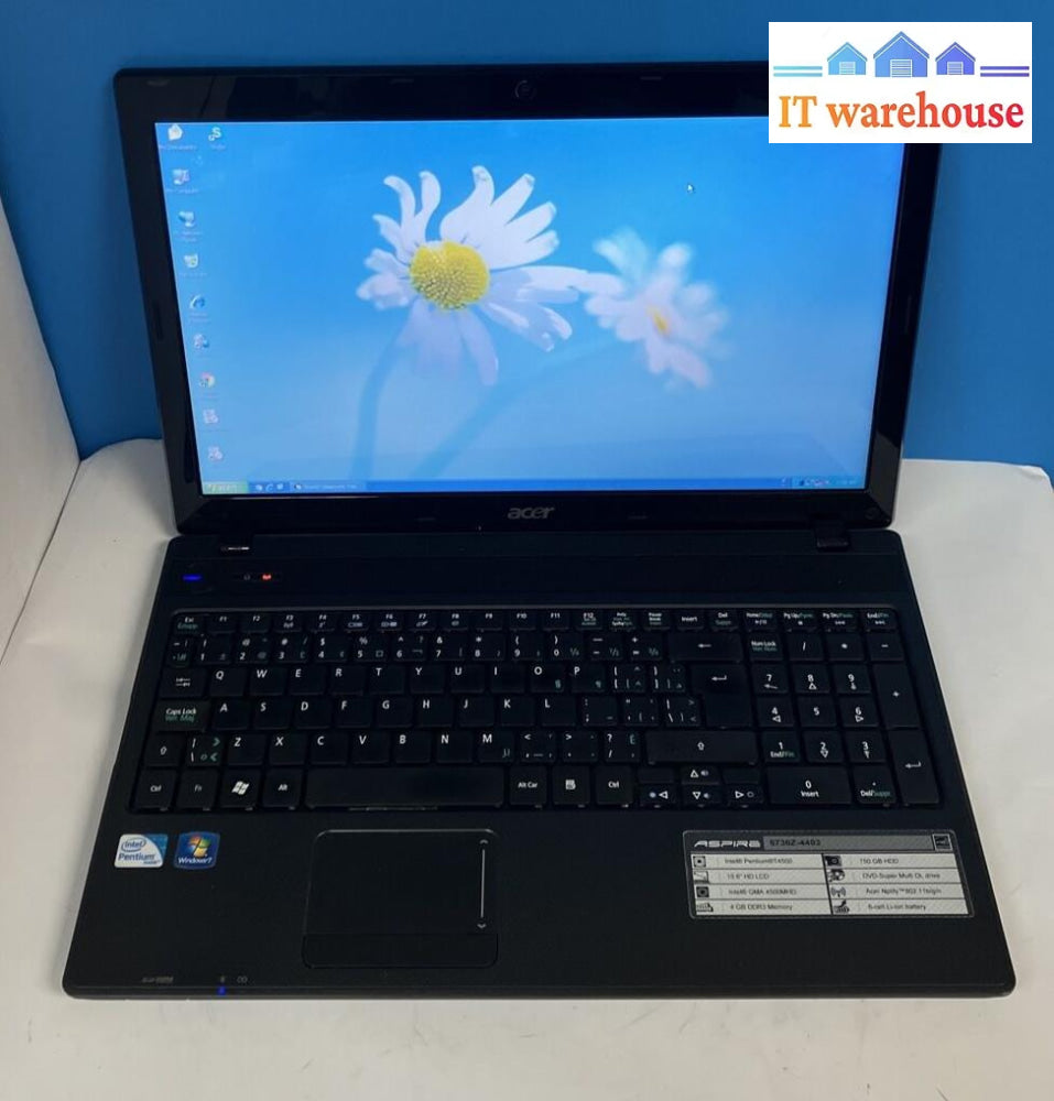 (Nice) Acer Aspire 5735Z 15.6’ Laptop Pentium Cpu / 4Gb Ram 500Gb Hdd Xp ~