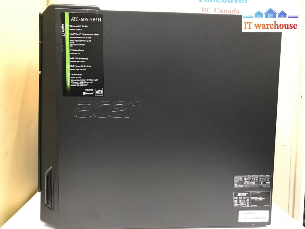 Nice) Acer Aspire Tc-605 Desktop I5-4460 3.2Ghz 16Gb 1Tb Win10 (R7 240 2Gb Gpu)