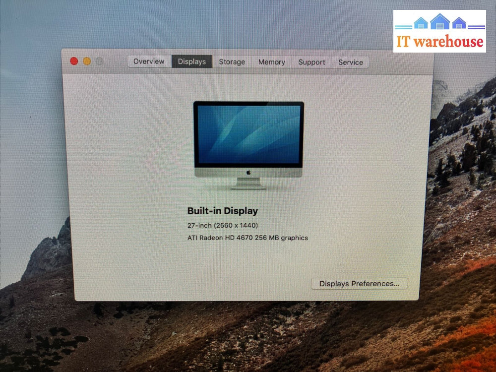 Nice Apple A1312 27’ Imac Late 2009 Intel Core 2 Duo Cpu / 8Gb Ram 500Gb Ssd ~