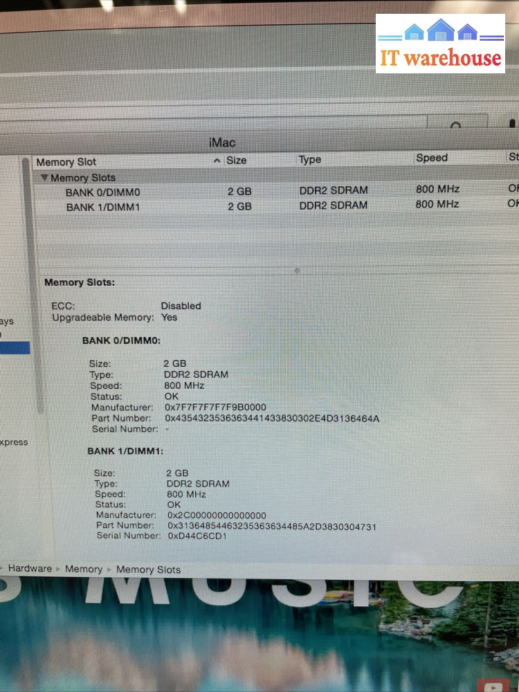 Nice ~ Apple Imac A1224 Mid-2008 20’ Intel Core 2 Duo 2.4G 4Gb 250G Osx 10.10.5