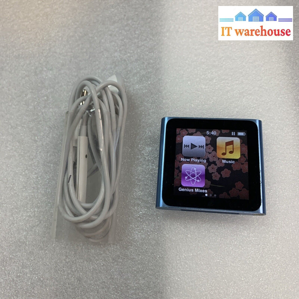 Nice ~ Apple Ipod Nano 6Th Gen A1366 Media Mp3 Player W/ 300 + Songs/New Earphone