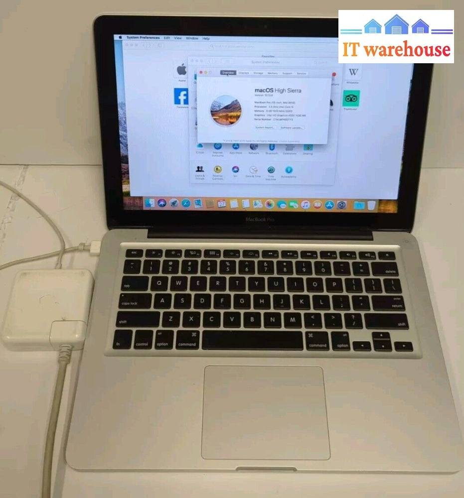 Nice Apple Macbook Pro 13’’ A1278 2012 Laptop I5 2.5Ghz/8Gb Ram/500Gb Hdd/10.13 -