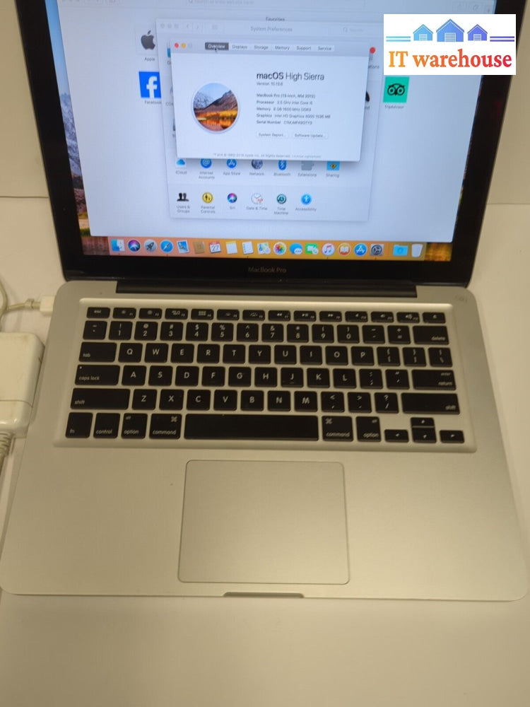 Nice Apple Macbook Pro 13’’ A1278 2012 Laptop I5 2.5Ghz/8Gb Ram/500Gb Hdd/10.13 -