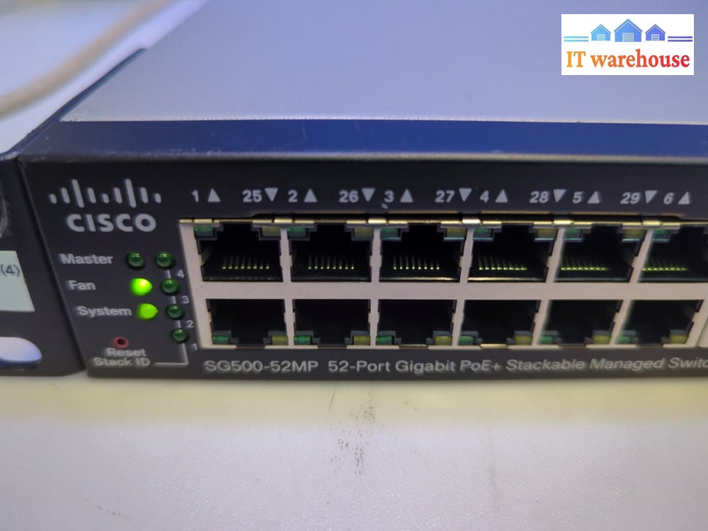 (Nice) Cisco Sg500-52Mp-K9 V03 52-Port Gigabit Poe + Managed Switch W/Mount -