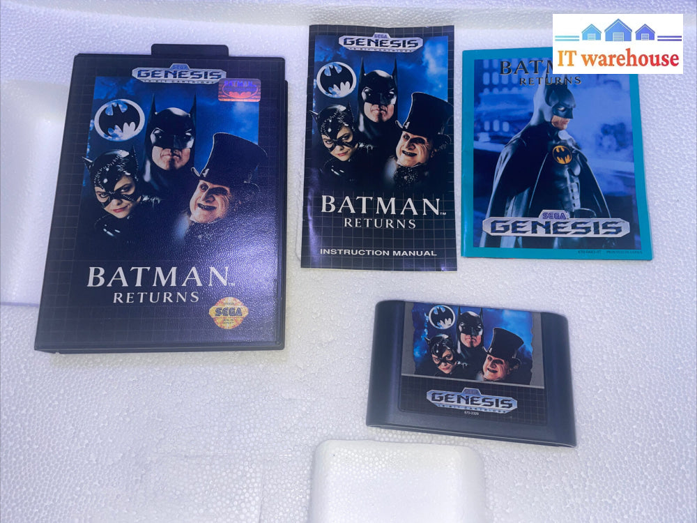 (Nice Condition) Batman Returns Sega Genesis Complete With Poster & Manual